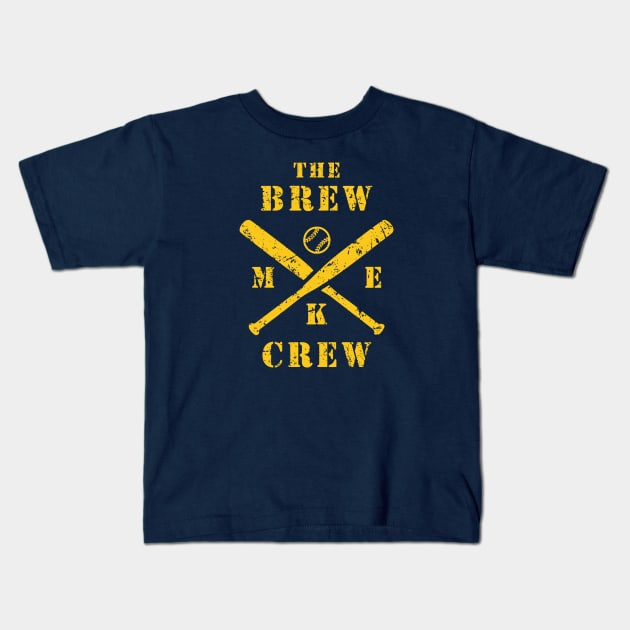 The Brew Crew Milwaukee Brewers Kids T-Shirt by PopSmarts